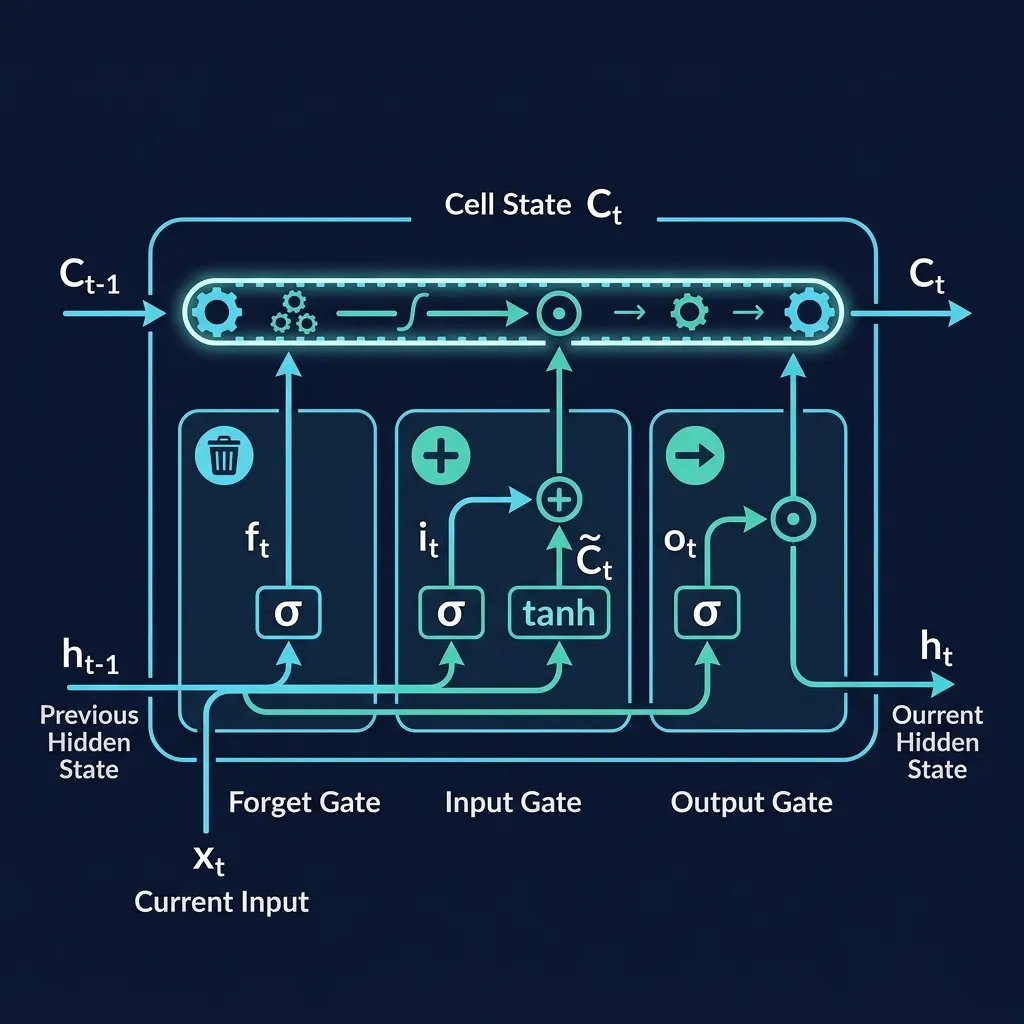 LSTM 门控机制示意图